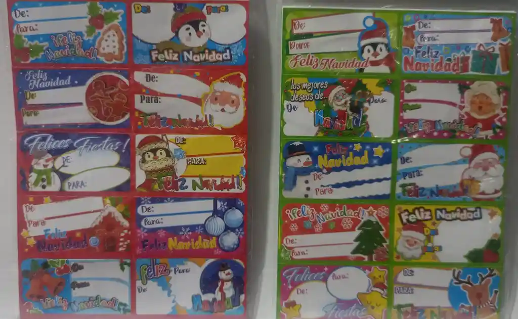 Tarjetas Adhesivas Navideñas De - Para Sobre X 10 Tarjetas