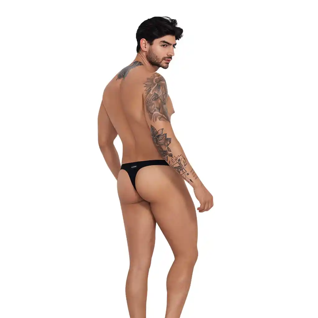 Tanga Masculina Eros Latin Talla M Clever Negro Con Broches