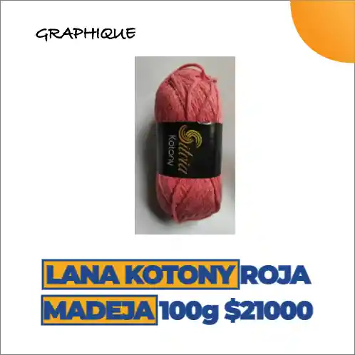 Lana Kotony Roja Madeja 100 Gms