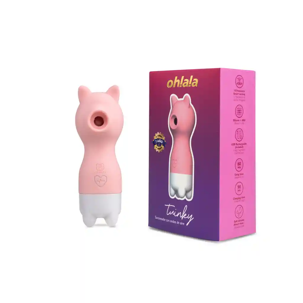 Succionador De Clitoris Tuinky Rosado Recargable Majestic