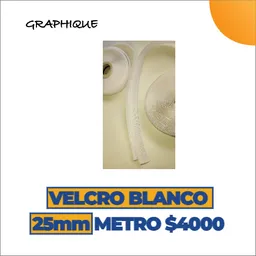 Velcro Blanco 25 Mm Metro