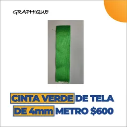 Cinta De Tela Razo O Ilusión Verde Manzana De 4 Mm metro
