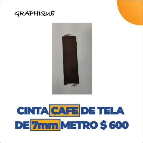 Cinta De Tela Razo O Ilusión Cafe De 7 Mm Metro