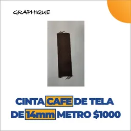 Cinta De Tela Razo O Ilusión Cafe De 14 Mm Metro