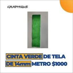 Cinta De Tela Razo O Ilusión Verde Manzana De 14 Mm Metro