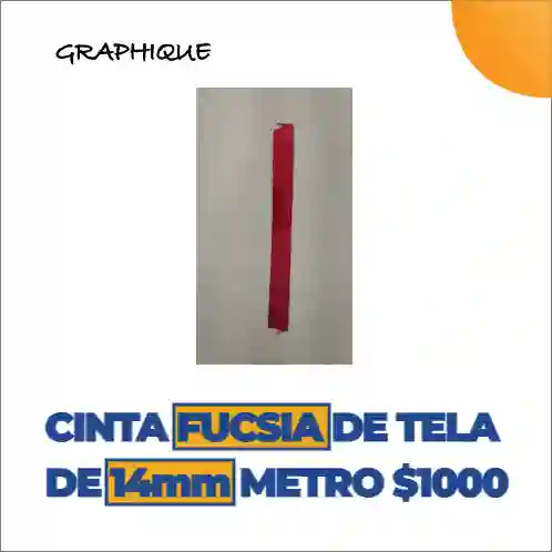 Cinta De Tela Razo O Ilusión Fucsia De 14 Mm Metro