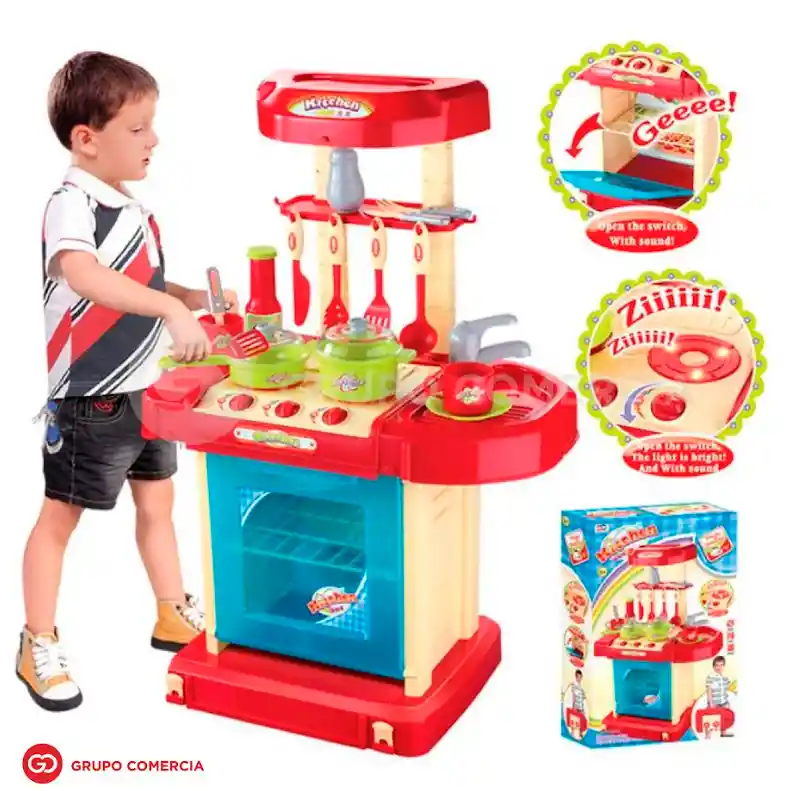 Cocina Juego Para Niños 29 Accesorios Luz Y Sonido Funcional