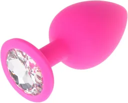 Plug Anal Silicona Fucsia Joya Clear Talla M