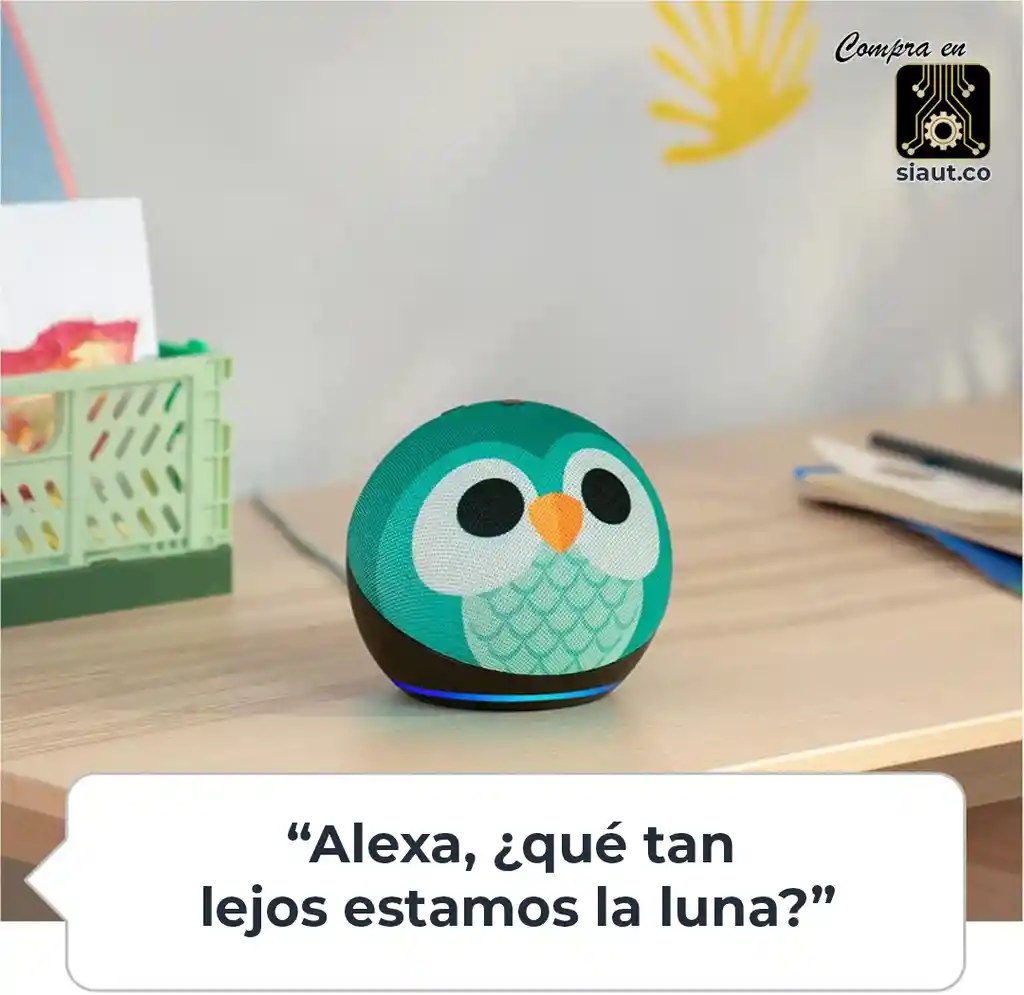 Amazon Alexa Echo Dot 5ta Gen Kids Buhó Verde Turquesa