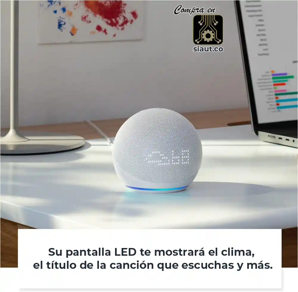 Amazon Alexa Echo Dot 5ta Gen + Reloj Azul Nube