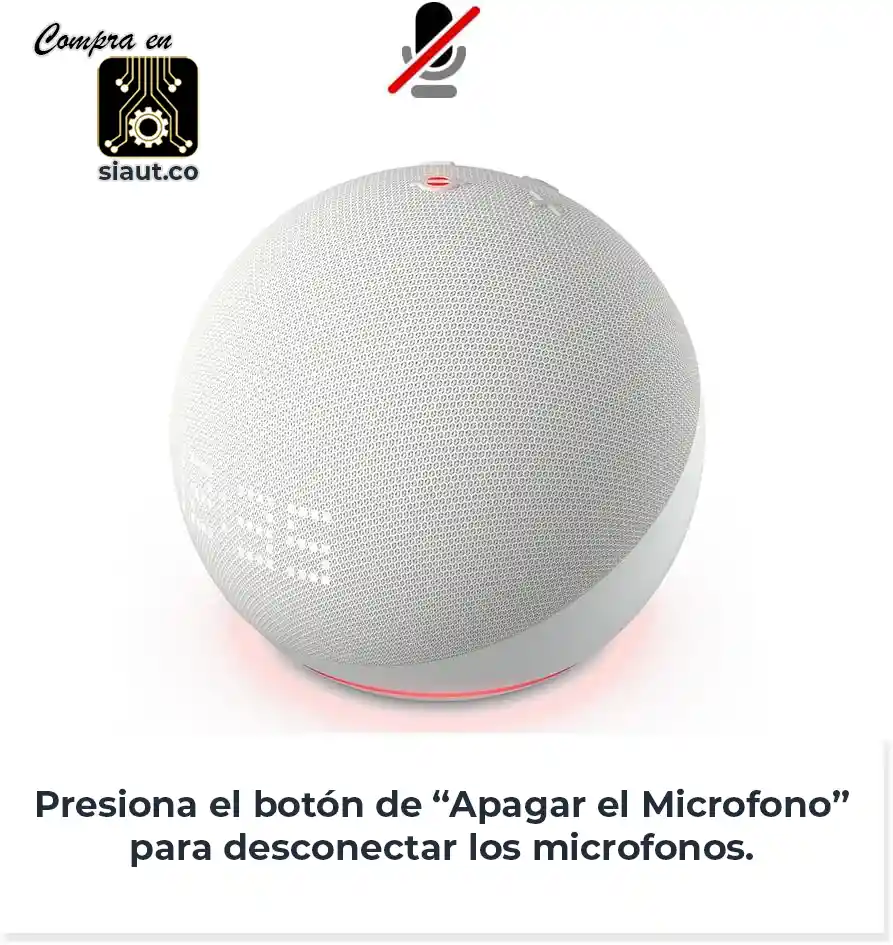 Amazon Alexa Echo Dot 5ta Gen + Reloj Blanco Glaciar