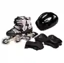 Kit Patines Semiprofesionales Blades Casco Y Protección Negro 27-30