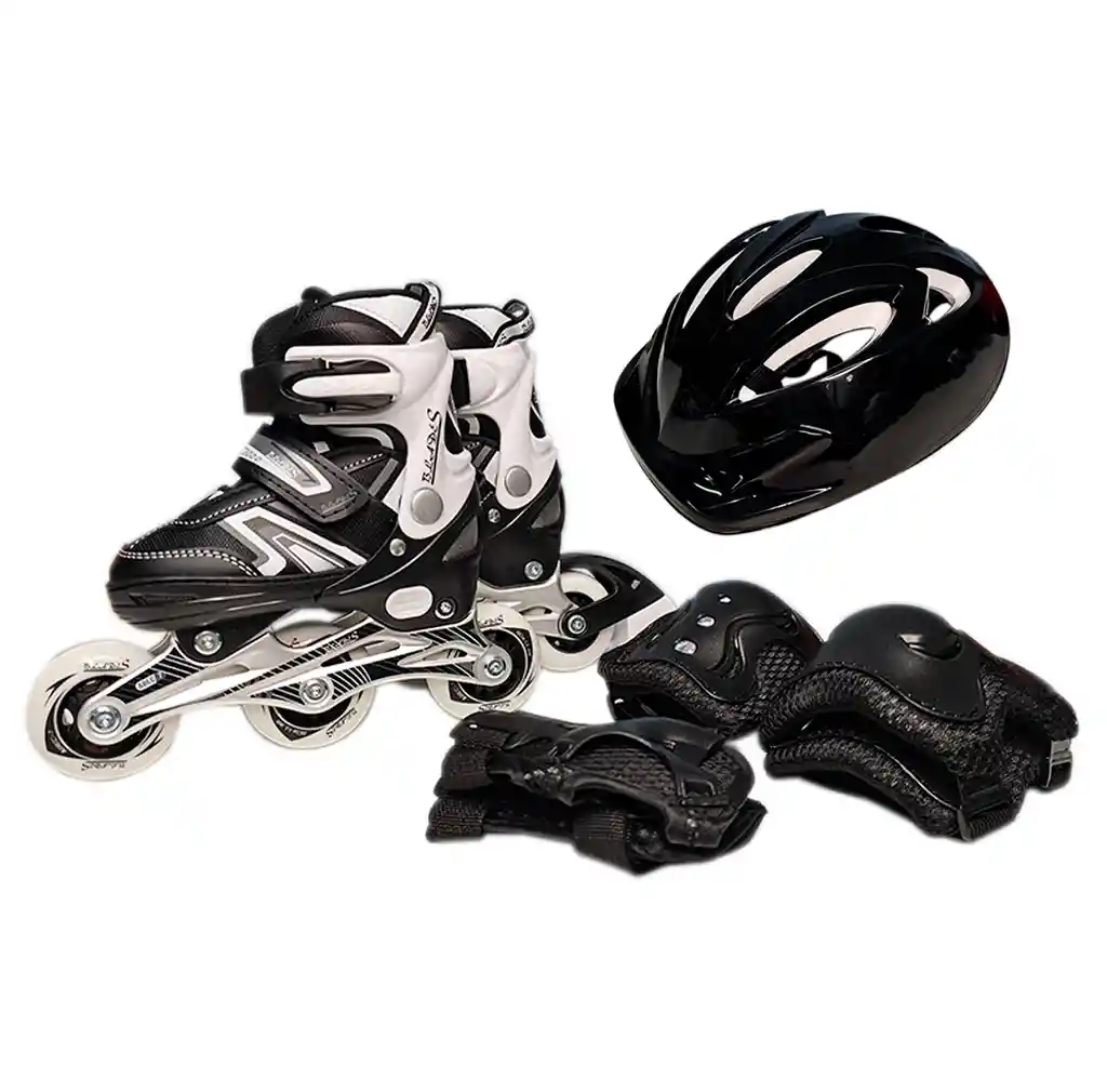 Kit Patines Semiprofesionales Blades Casco Y Protección Negro 27-30