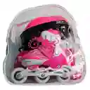 Kit Patines Semiprofesionales Blades Casco Y Protección Rosa 27-30