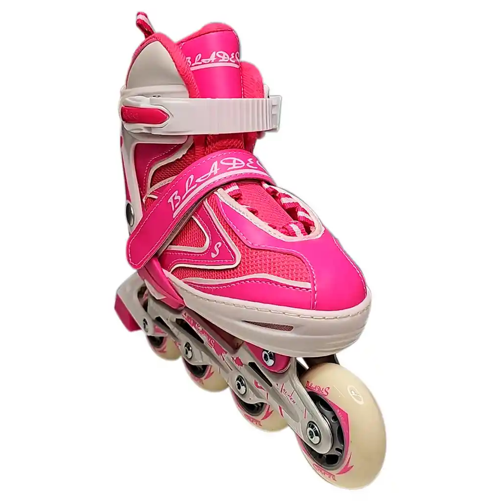 Kit Patines Semiprofesionales Blades Casco Y Protección Rosa 35-38