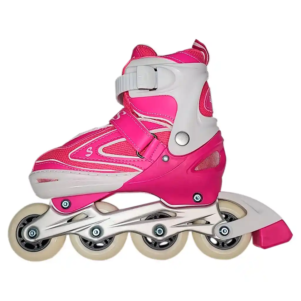 Kit Patines Semiprofesionales Blades Casco Y Protección Rosa 35-38