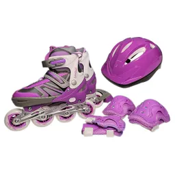 Kit Patines Semiprofesionales Blades Casco Y Protección Morado 31-34