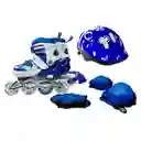 Patines Ajustables Linea Semiprofesionales Kit Onwheels Niño Azul 29-33