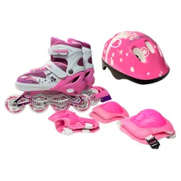 Patines Ajustables Linea Semiprofesionales Kit Onwheels Niño Rosa 34-38
