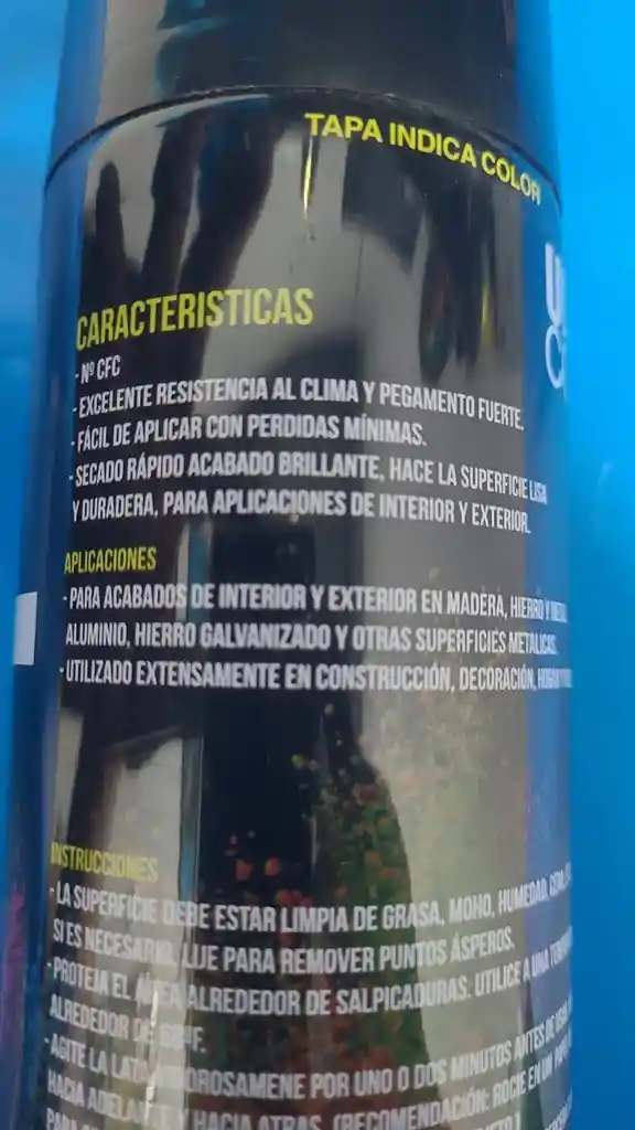 Pintura Aerosol Color Negro X400ml