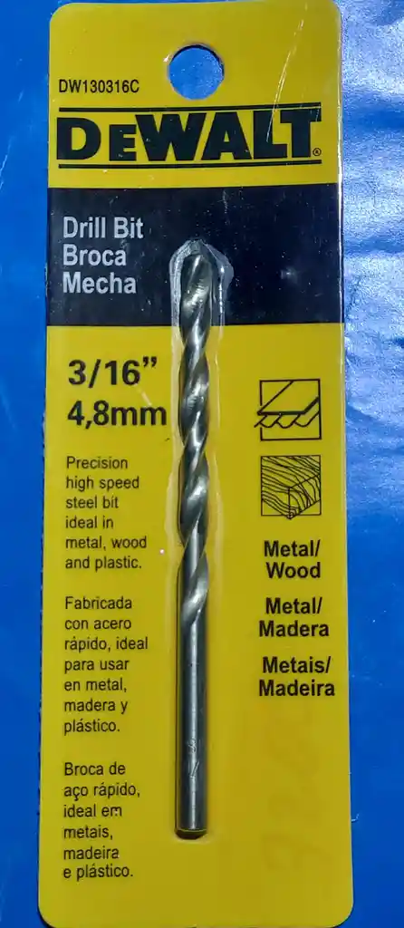 Broca 3/16 Dewalt 4,8mn
