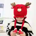 Gorro Invierno Navidad Reno Con Orejera Niños Niñas 3-8 Años