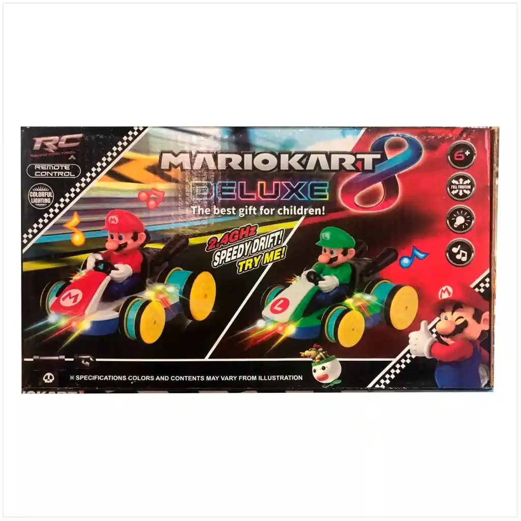 Carro Control Remoto Mario Kart Con Luces Mario