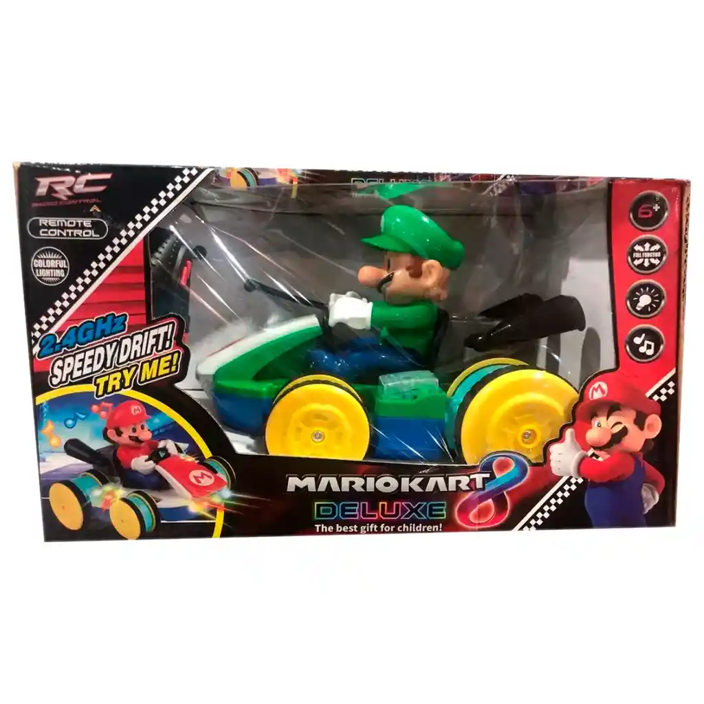 Carro Control Remoto Mario Kart Con Luces Luigi