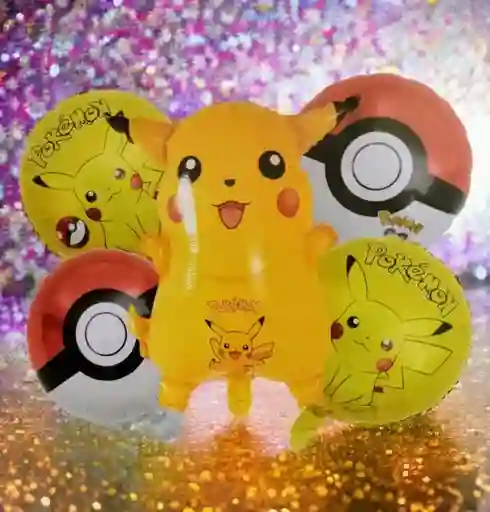 Bouquet Por 5 Globos Metalizados Pokémon