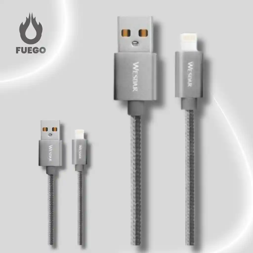 Cable Wesdar T38 Usb Lightning Blindado 1.2mtr