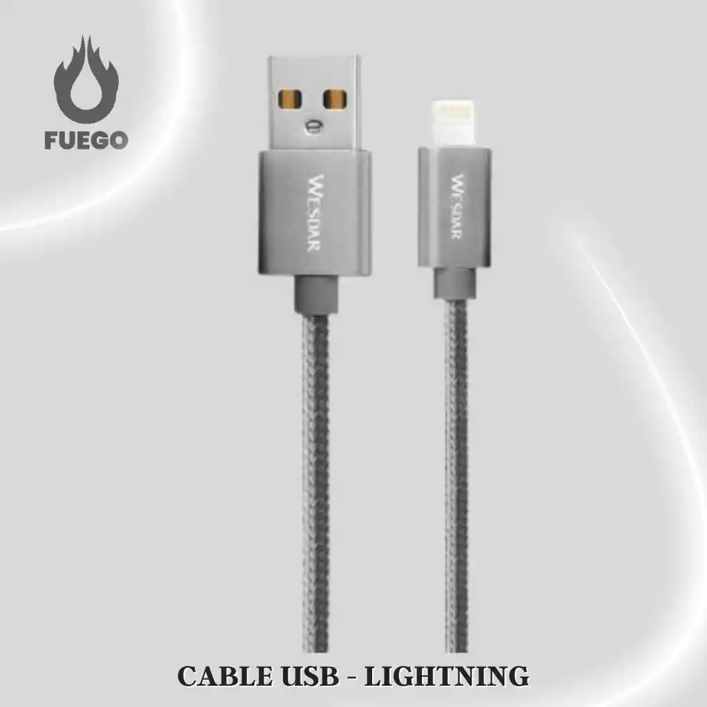 Cable Wesdar T38 Usb Lightning Blindado 1.2mtr