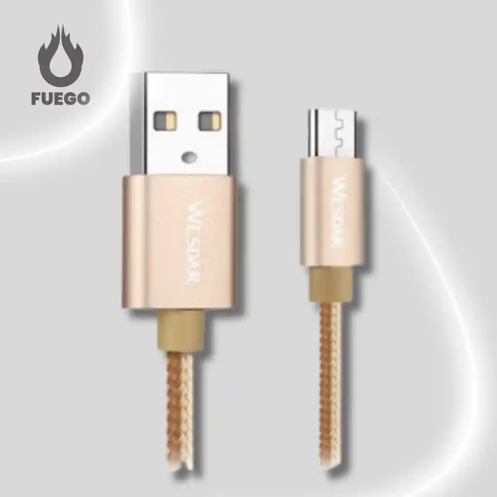 Cable Wesdar Bliendado T38 Usb - V8 (micro) 1.2mtr