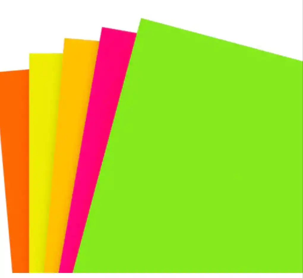 Cartulina 1/8 Fluorecente Paquete X7