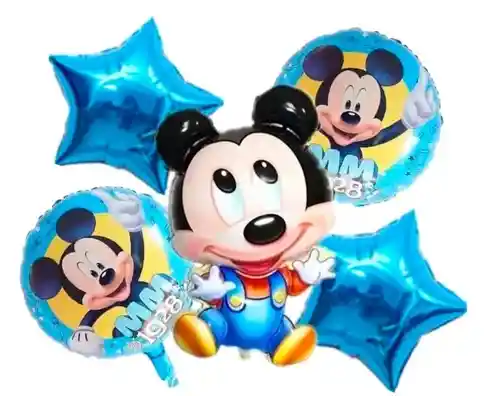 Bouquet Globo Bombas Baby Mickey Mouse 5 Unds