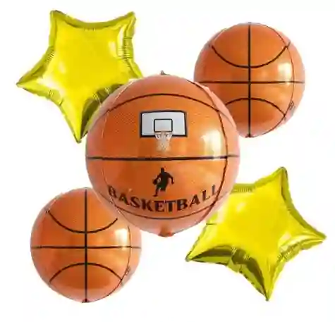 Bouquet Globo Bombas Juego De Baloncesto Basketball 5 Unds