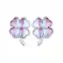 Aretes Topos Trébol Cuatro Hojas Para Mujer En Plata 925