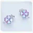 Aretes Topos Trébol Cuatro Hojas Para Mujer En Plata 925