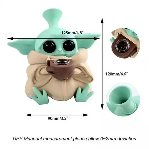 Bong Baby Yoda Star Wars Mini Bong Pipa Silicona