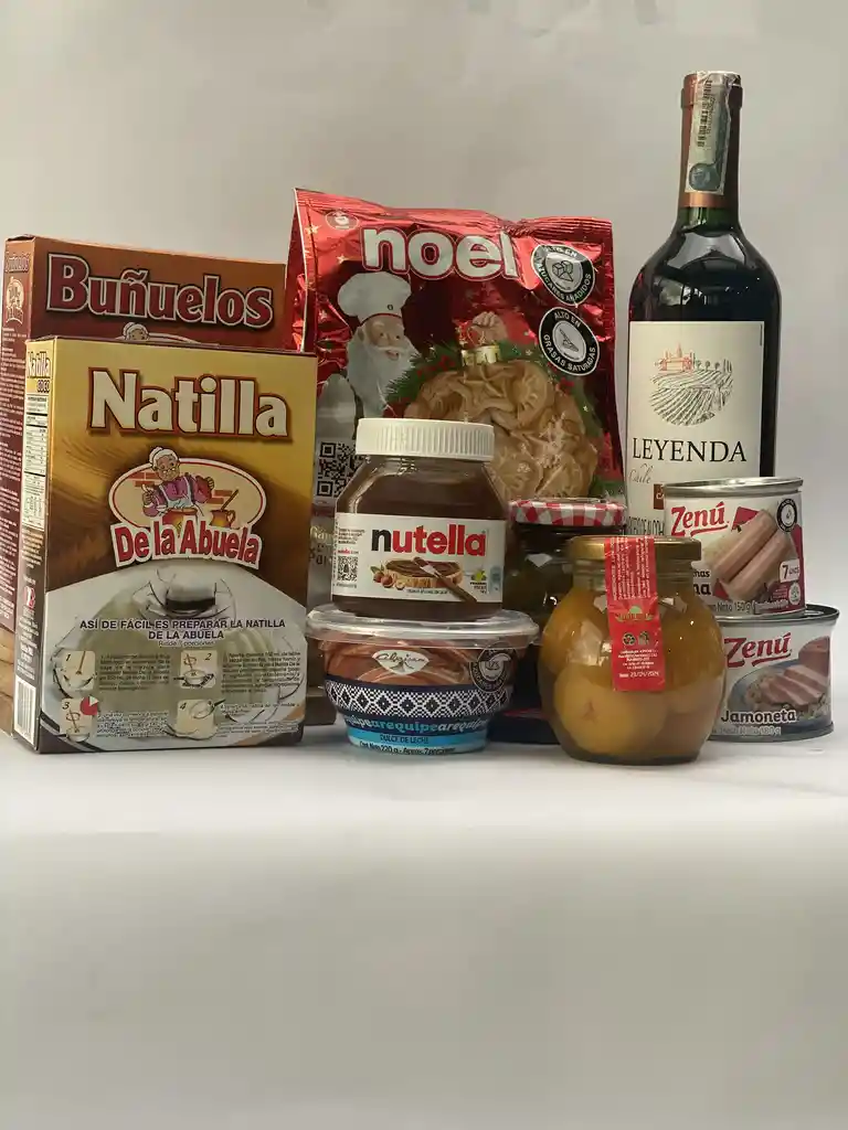 Ancheta Navidad Completa Con Vino Leyenda Y Galletas Noel Nochebuena