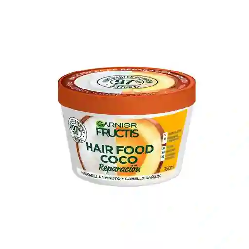 Mascarilla Hair Food De Coco Reparación Cabello Dañado 350ml Garnier