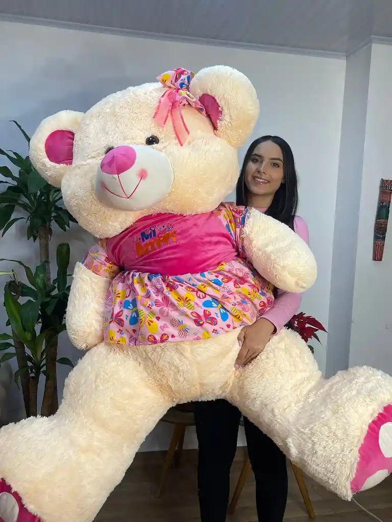 Osa De Peluche Con Vestido Gigante 200cm