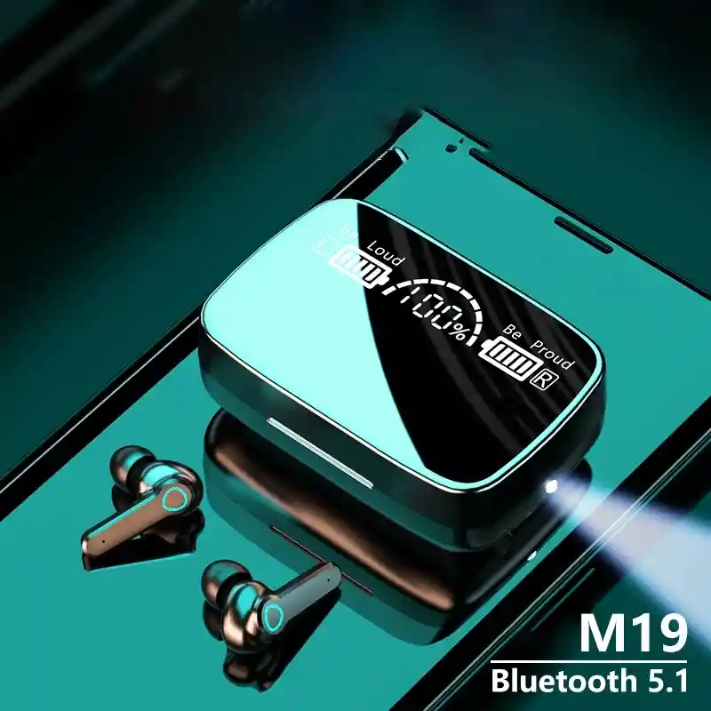 Audífonos Inalámbricos M19 Powerbank Y Linterna