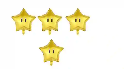 Globo Estrella Dorada Mario Bros X 4 Unidades