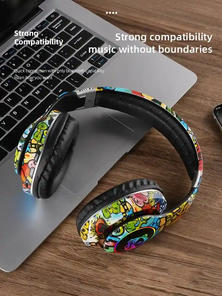 Auriculares Inalámbricos Bluetooth Graffiti Con Micrófono