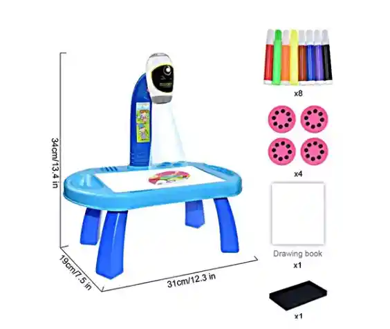 Tablero Mesa De Dibujo Para Niños Proyector +12 Lapiz Color( Niño) Aleatorio