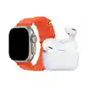 Combo De Smartwatch + Airpods + Forro Y 7 Correas I20u 10en1