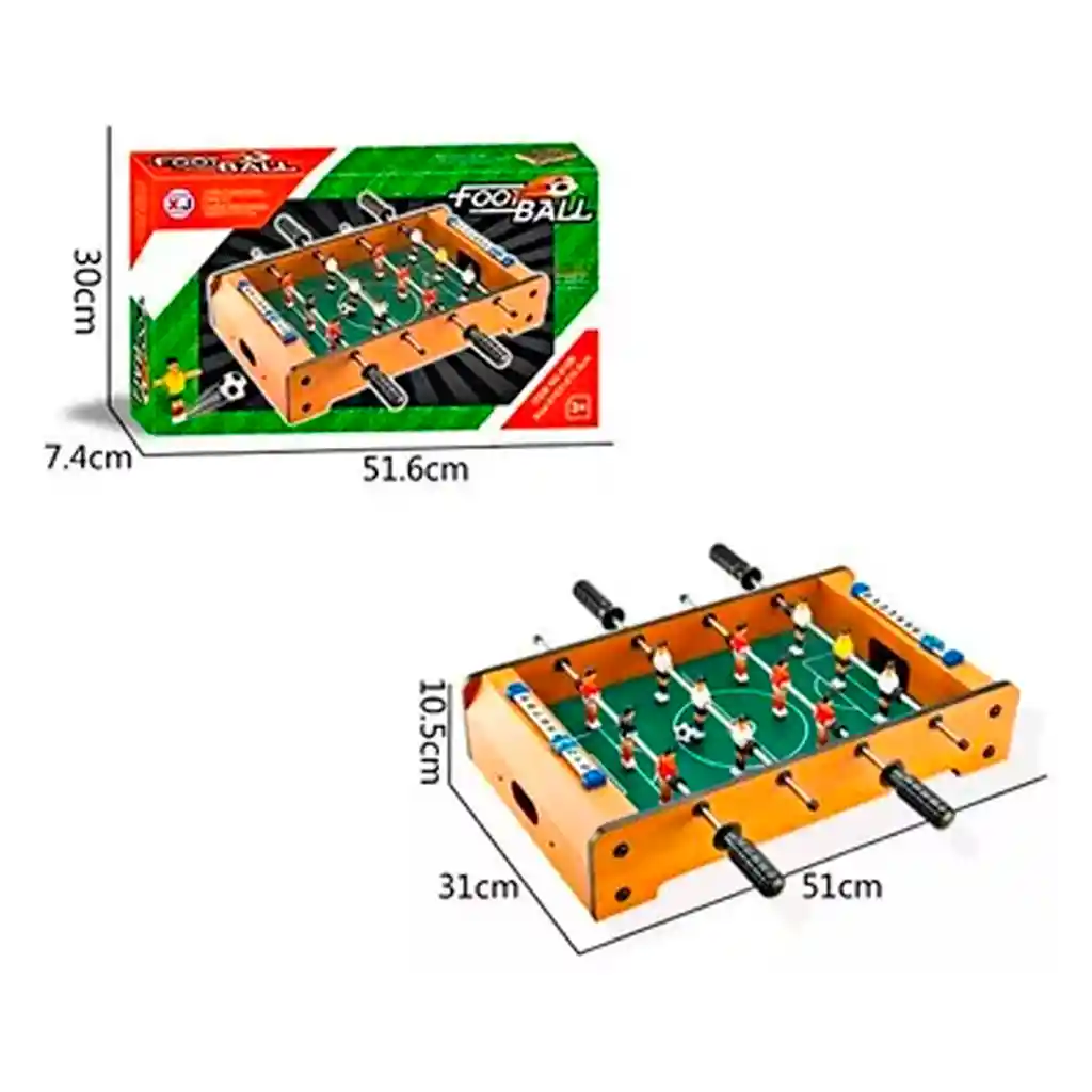 Futbolín Mesa Futbolito 51cm Madera Juego Fútbol Casa