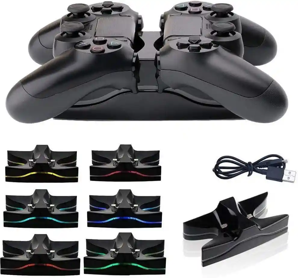 Base De Carga Ufo Usb Para 2 Controles Ps4, Ps4 Pro Y Slim