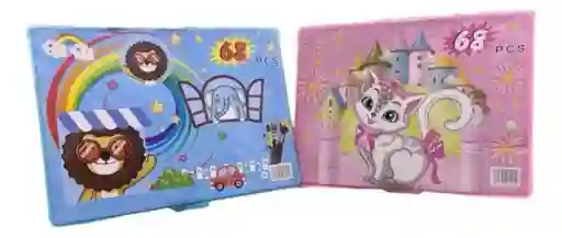 Set Kit Colores Juego Arte/dibujo Creativo Infantil -68 Pcs