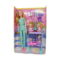 Muñeca Pediatra Articulada Tipo Barbie Juguete Para Niñas 6 Accesorios